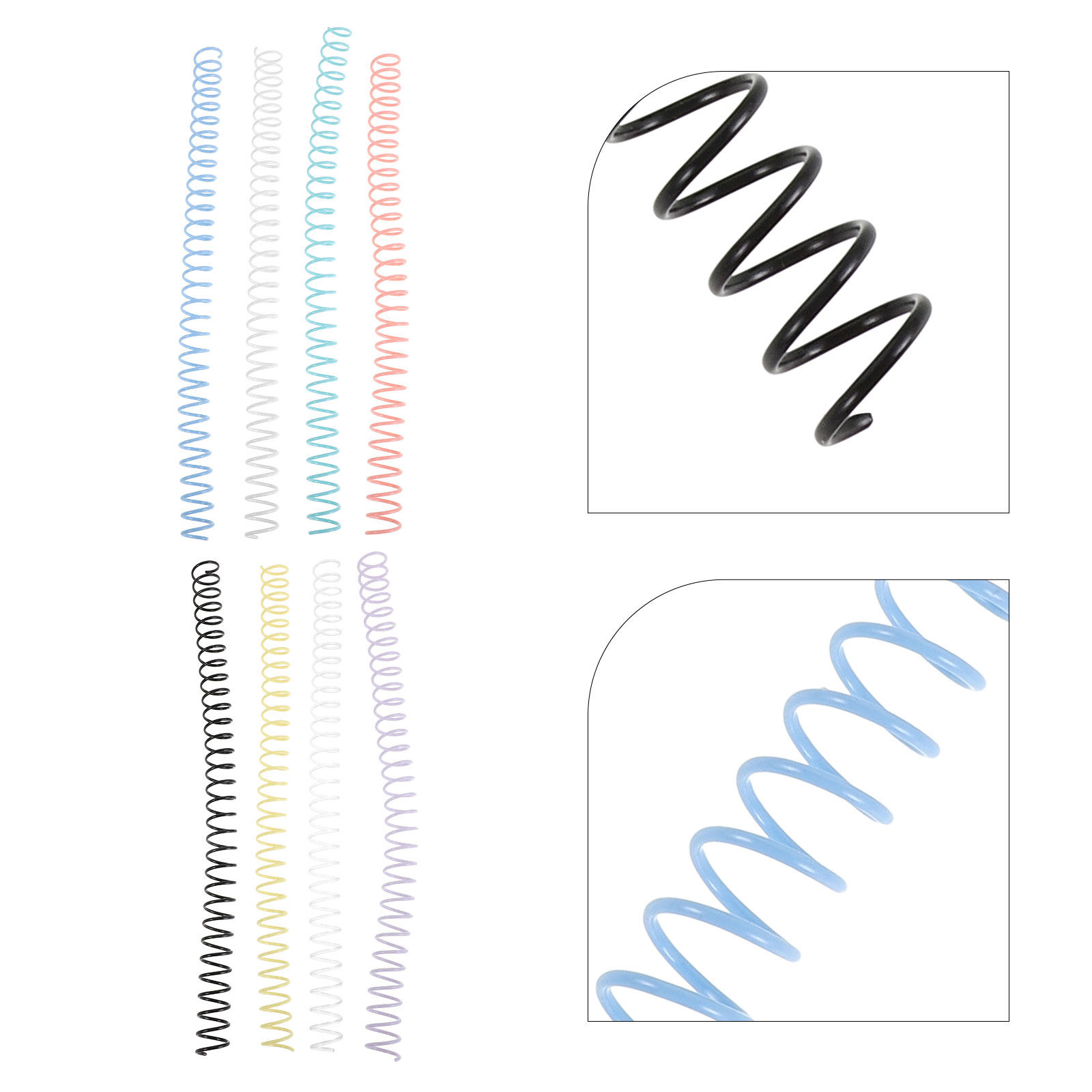 Binding Comb Plastic - 8 Peças de Espirais Plásticas Coloridas
