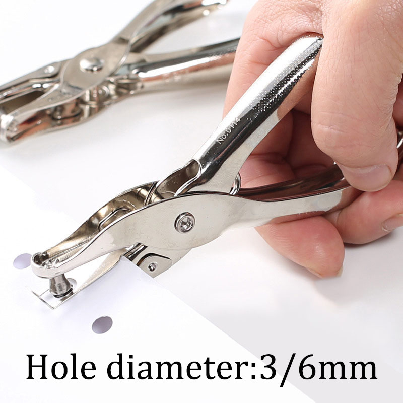 Paper Punch 3 Hole - Perfurador de Papel Manual de Metal