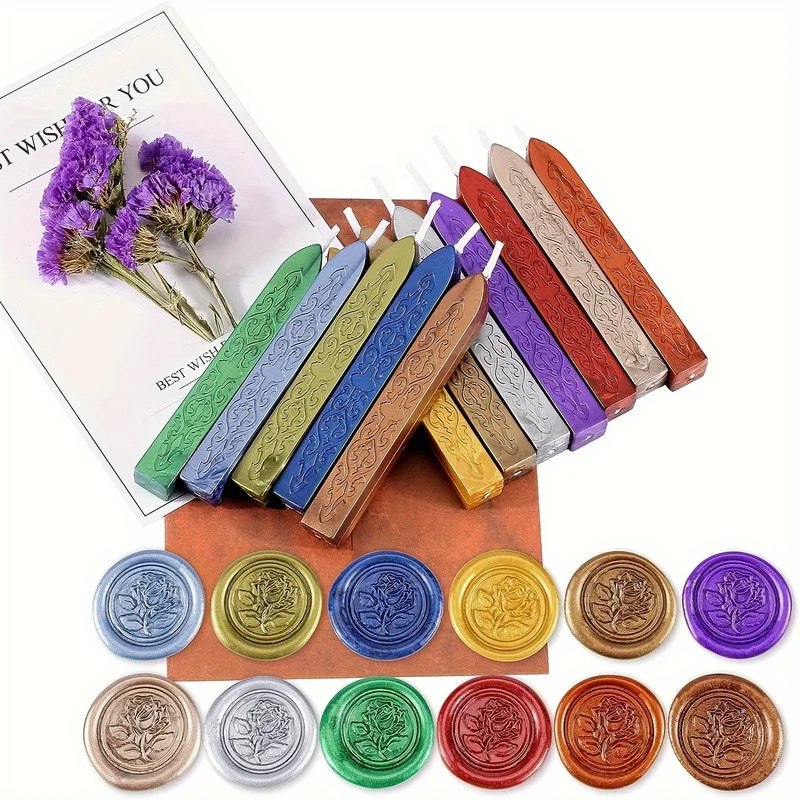12 pçs/saco varas de cera de v - Wax Seal Stamp Kit avaliação e preço